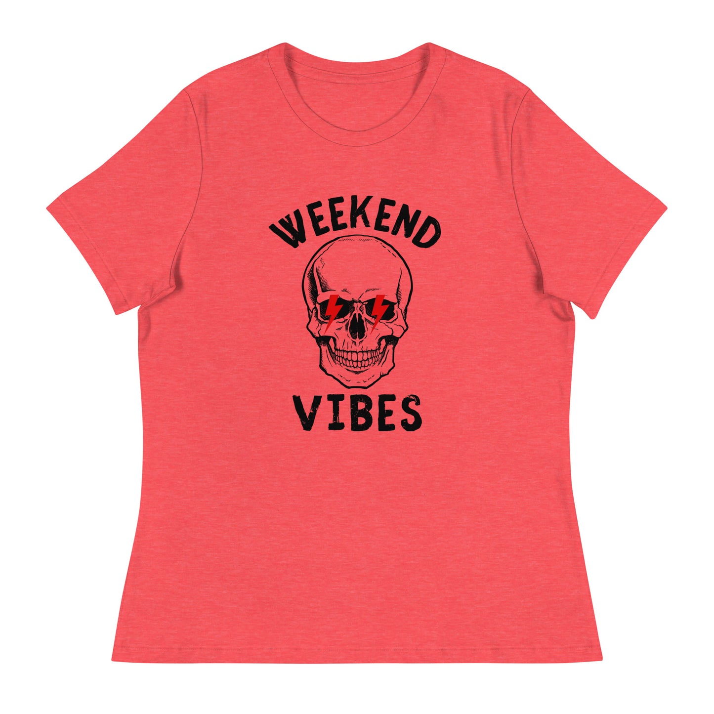 Weekend Vibes Lightning Skull Women's Relaxed T-Shirt