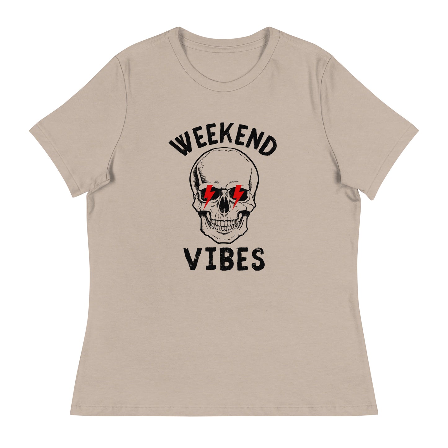 Weekend Vibes Lightning Skull Women's Relaxed T-Shirt