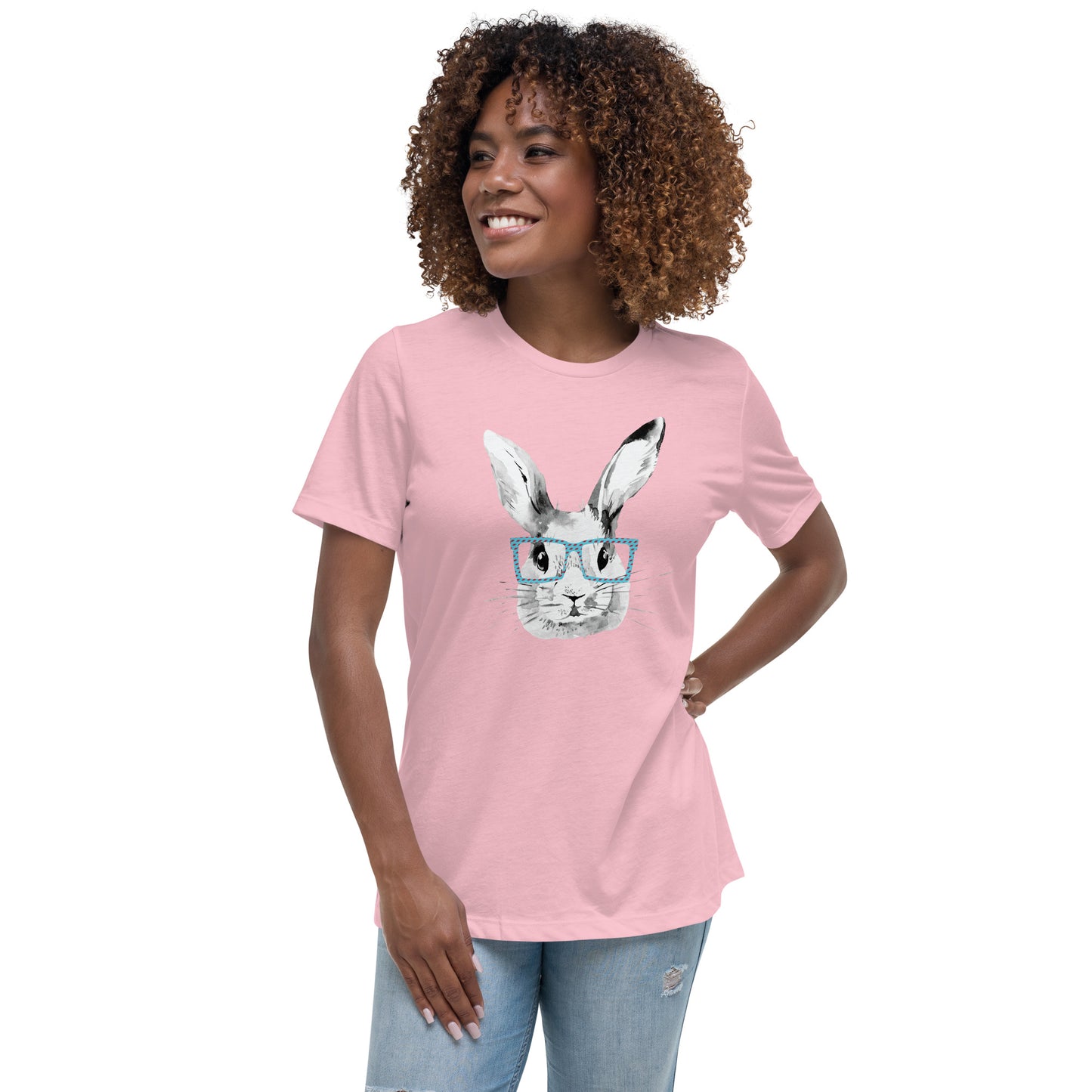 Easter Bunny with glasses Women's Relaxed T-Shirt