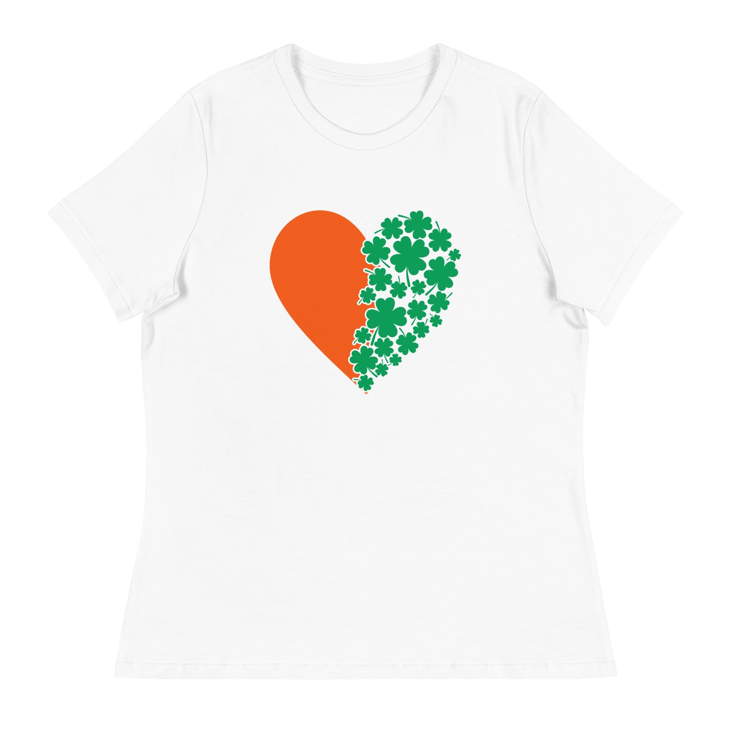 St. Patrick's Day Heart Clovers Women's Relaxed T-Shirt