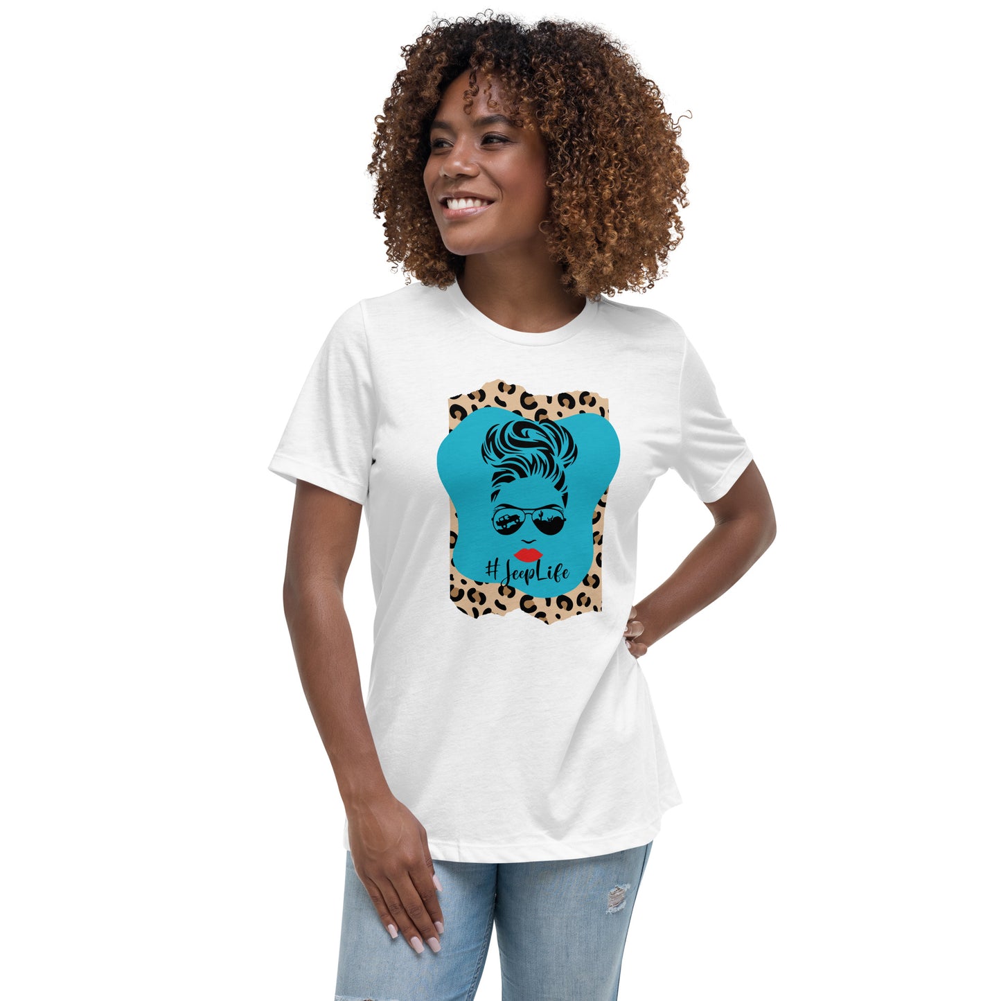 Jeep Life mom silhouette Women's Relaxed T-Shirt