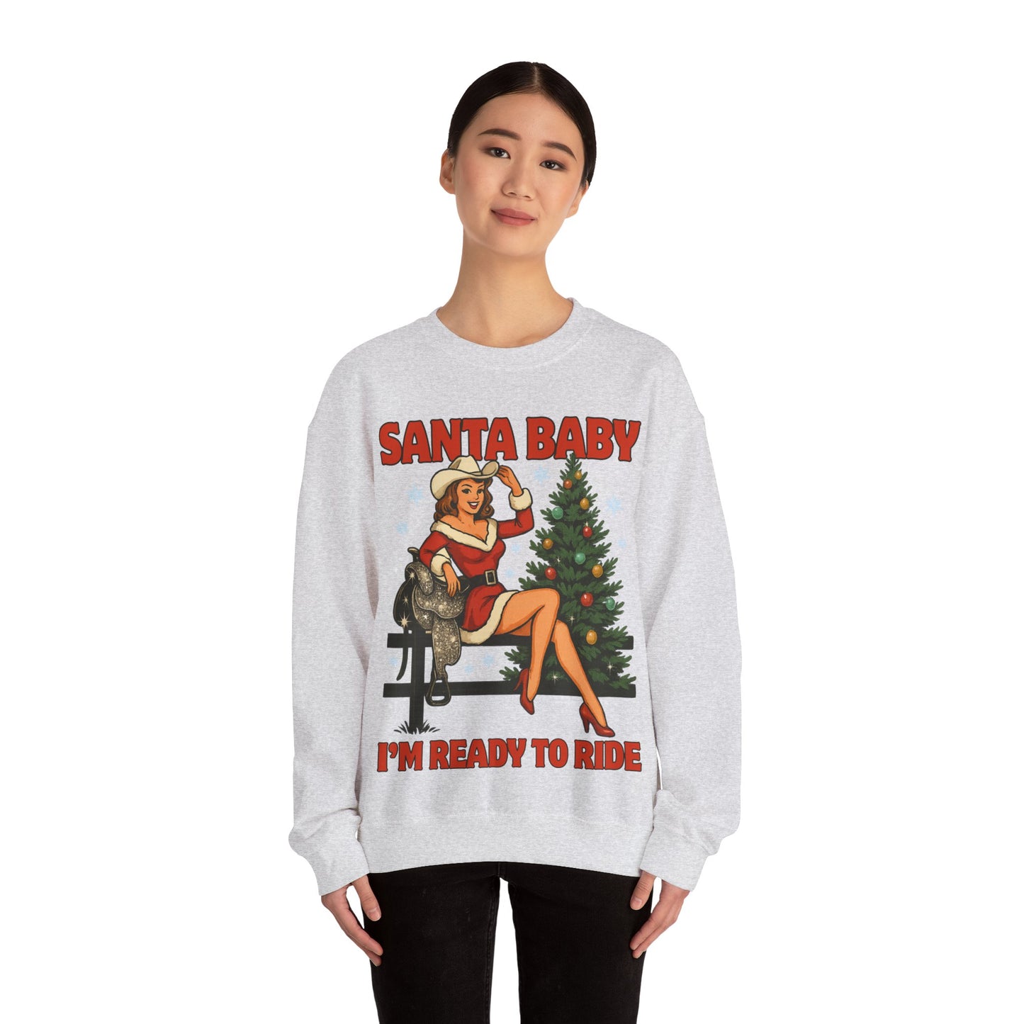 Santa Baby Ready To Ride Unisex Heavy Blend™ Crewneck Sweatshirt