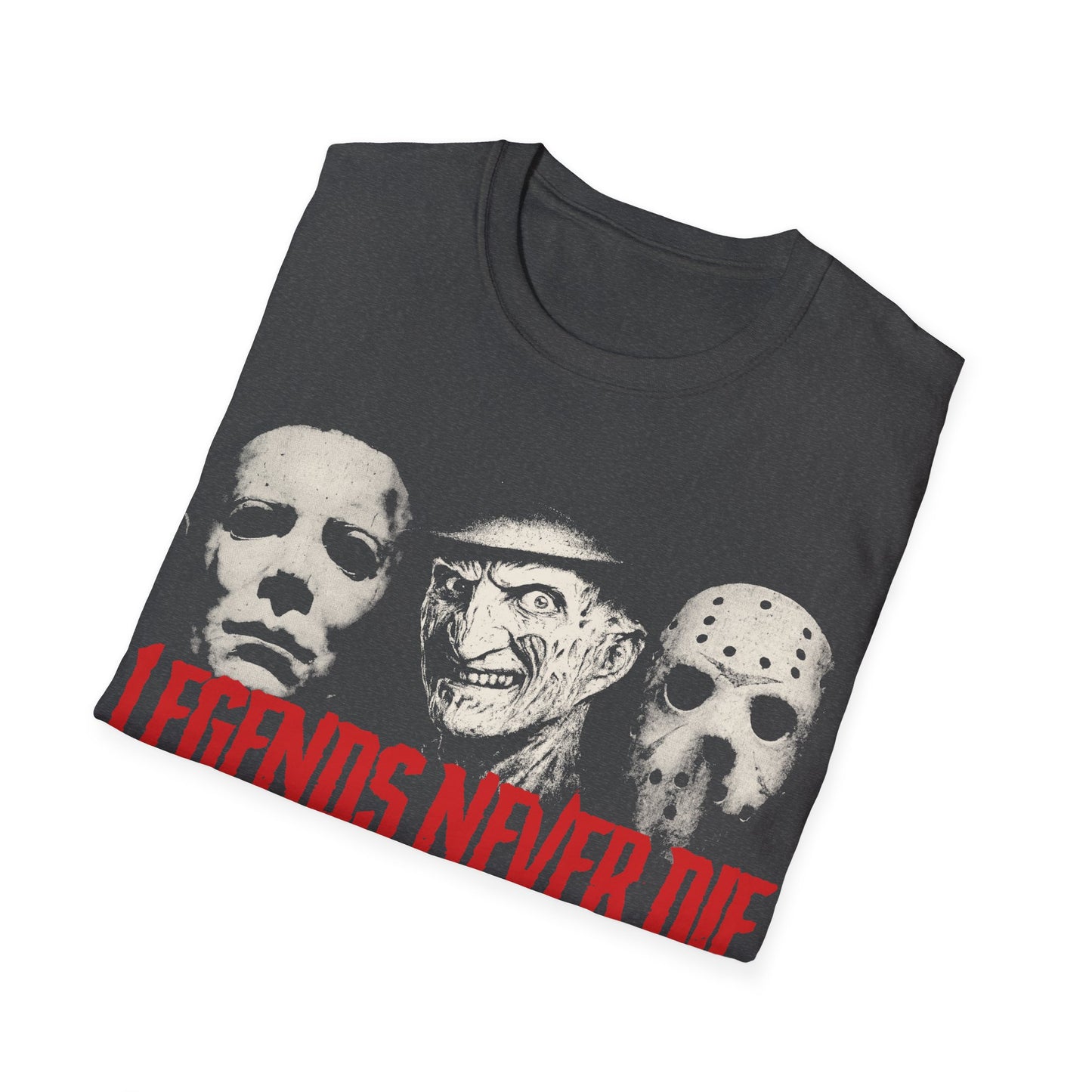 Horror Icons Legends NEVER Die Unisex Softstyle T-Shirt