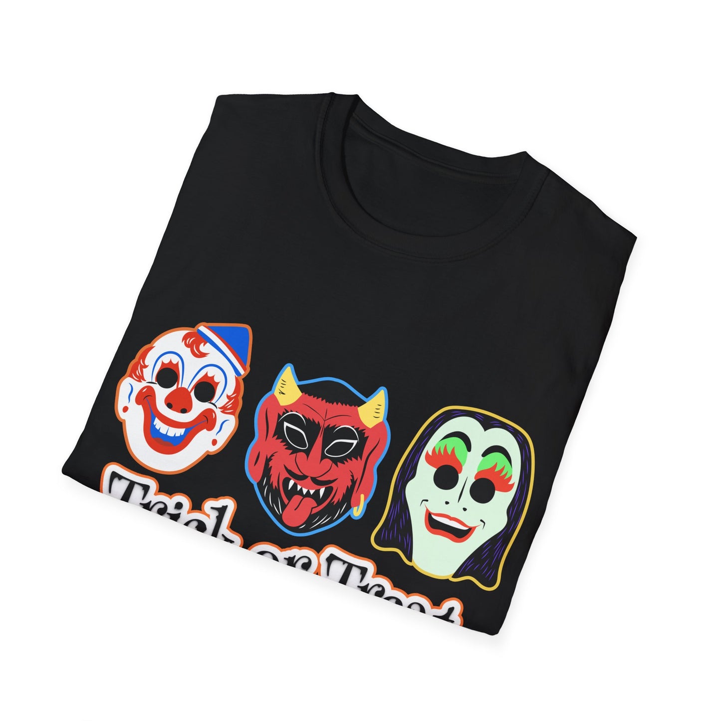Trick or Treat Masks Unisex Softstyle T-Shirt