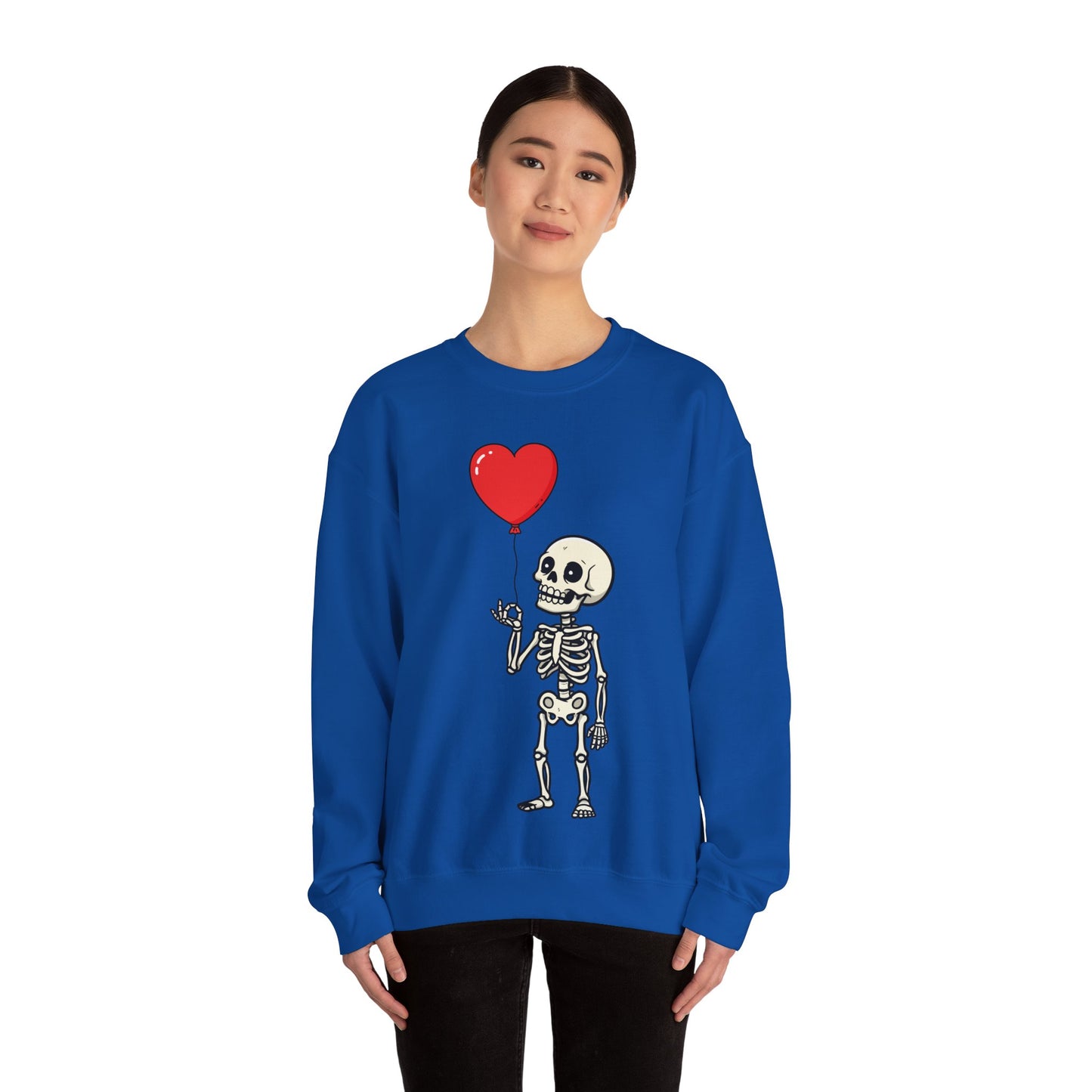 Heart Balloon Skeleton Unisex Heavy Blend™ Crewneck Sweatshirt
