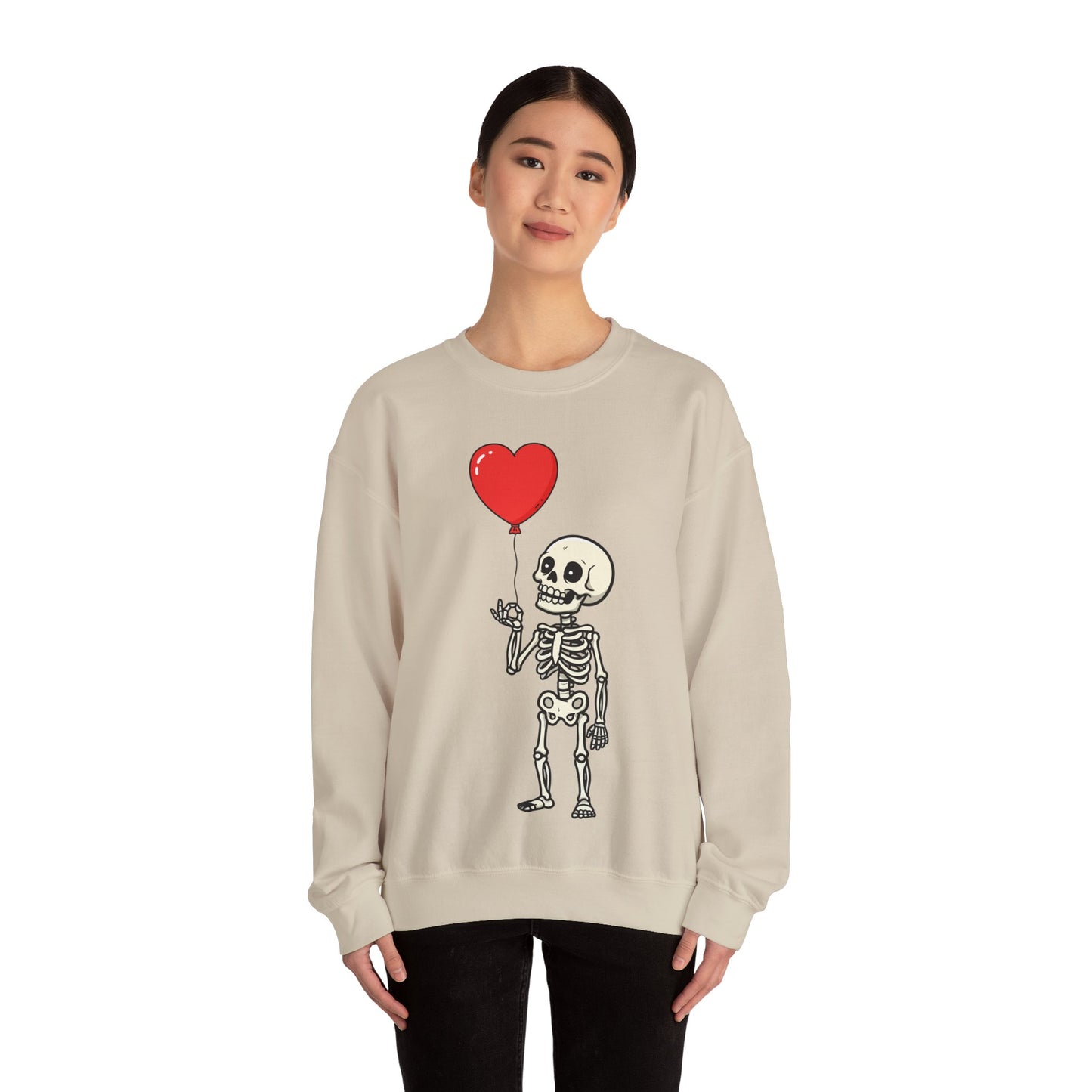 Heart Balloon Skeleton Unisex Heavy Blend™ Crewneck Sweatshirt