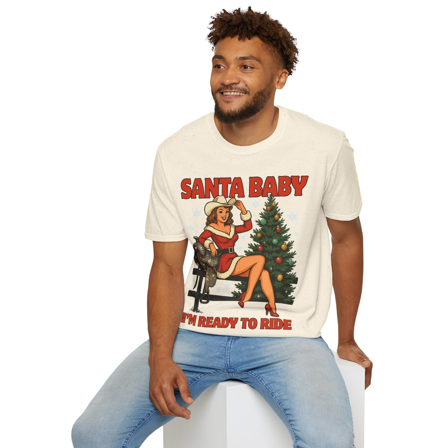 Santa Baby Ready To Ride Unisex Softstyle T-Shirt