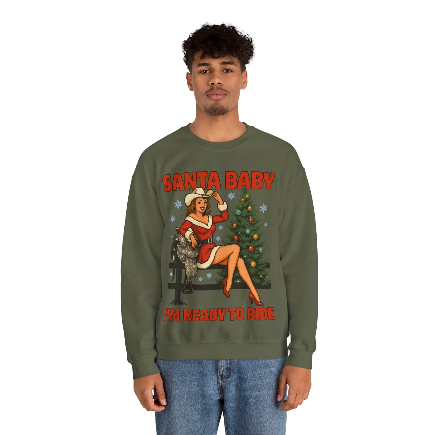 Santa Baby Ready To Ride Unisex Heavy Blend™ Crewneck Sweatshirt