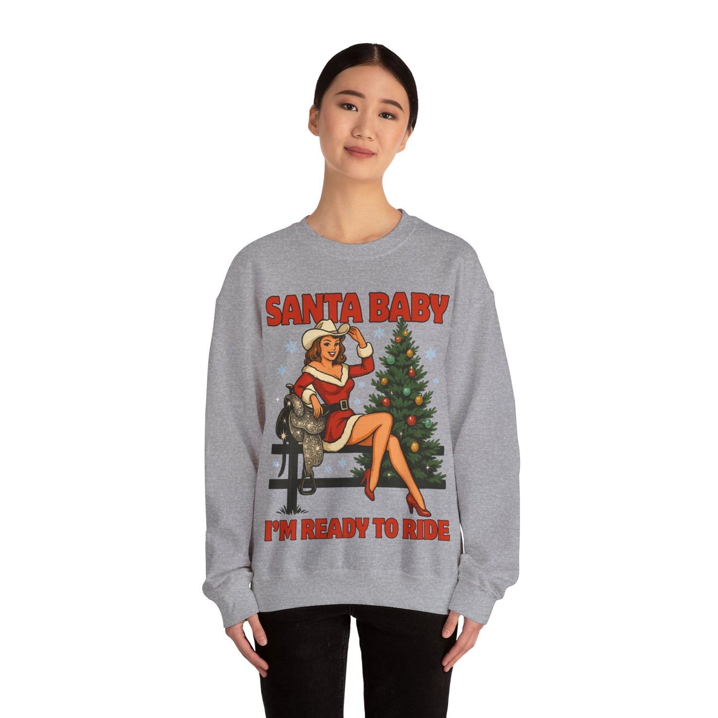 Santa Baby Ready To Ride Unisex Heavy Blend™ Crewneck Sweatshirt