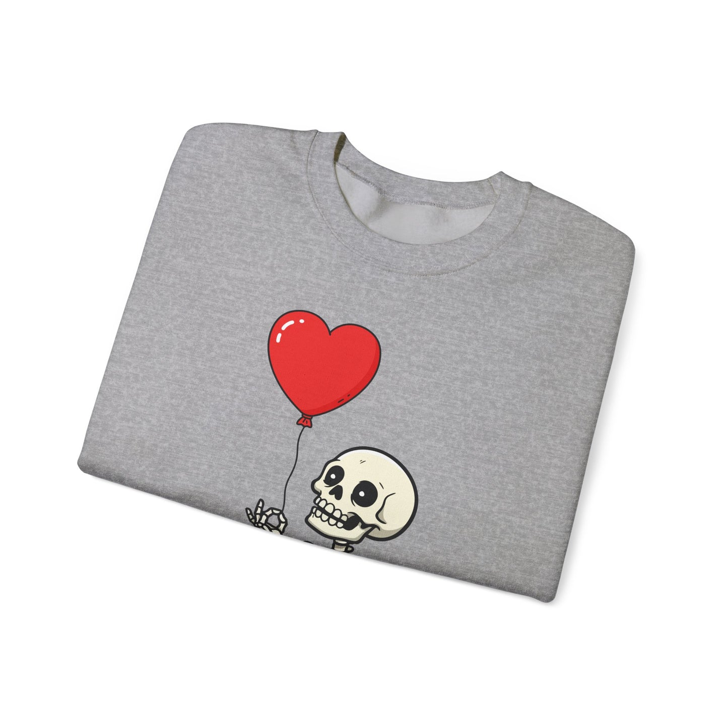 Heart Balloon Skeleton Unisex Heavy Blend™ Crewneck Sweatshirt