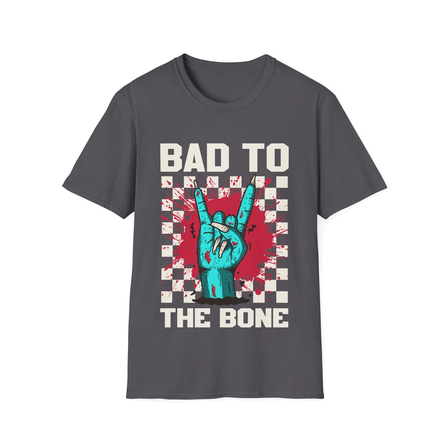 Bad to the Bone Rock On Zombie Unisex Softstyle T-Shirt