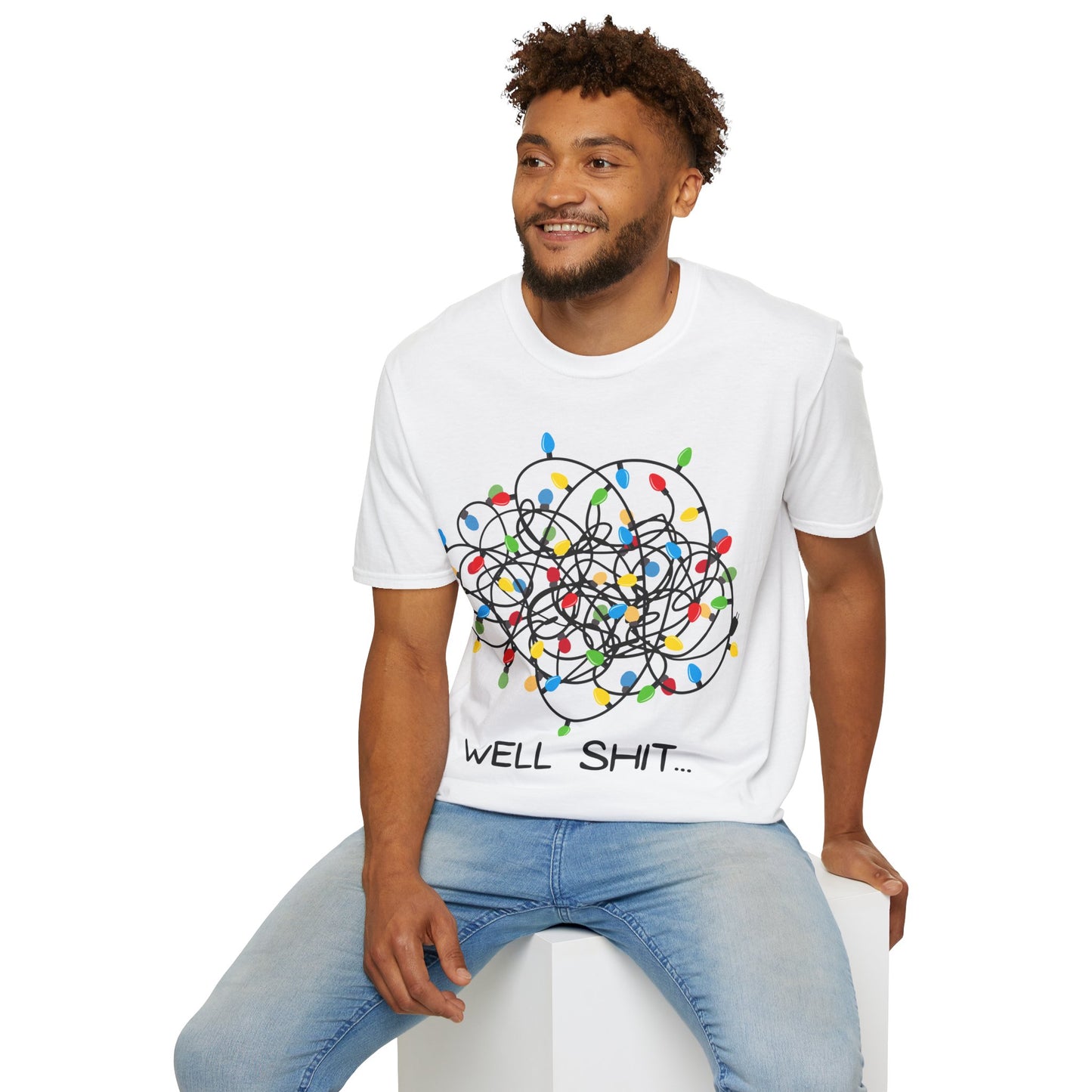 Well Shit Christmas Lights Unisex Softstyle T-Shirt