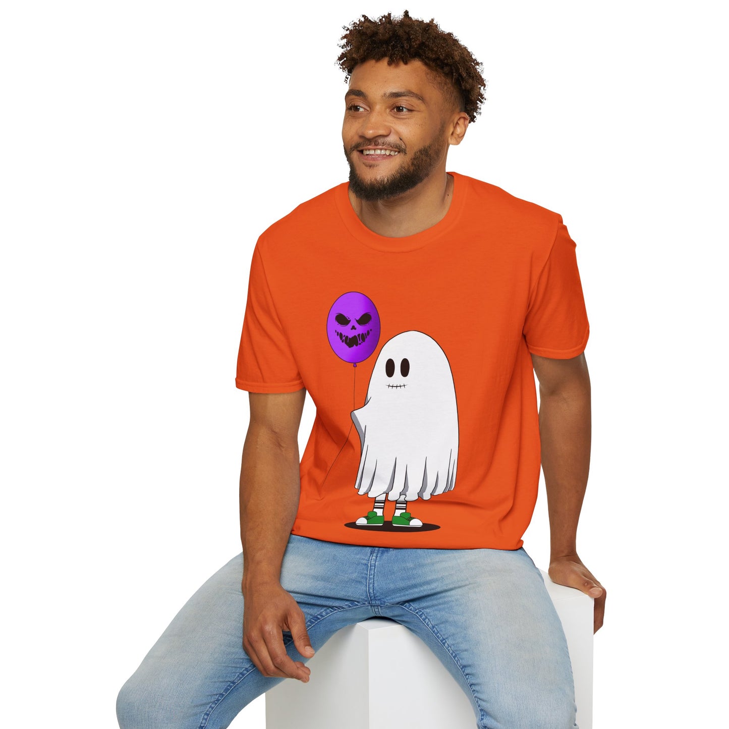 Halloween Balloon Ghost Unisex Softstyle T-Shirt