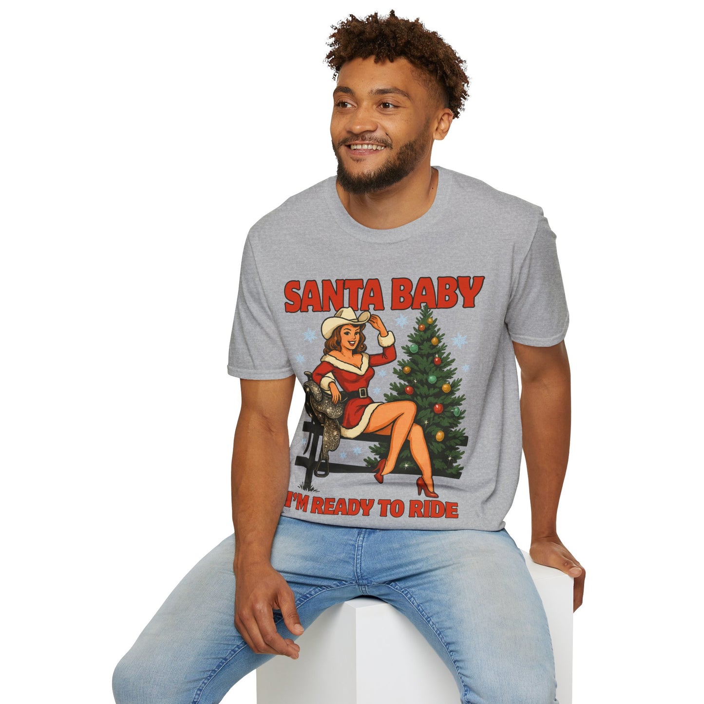 Santa Baby Ready To Ride Unisex Softstyle T-Shirt
