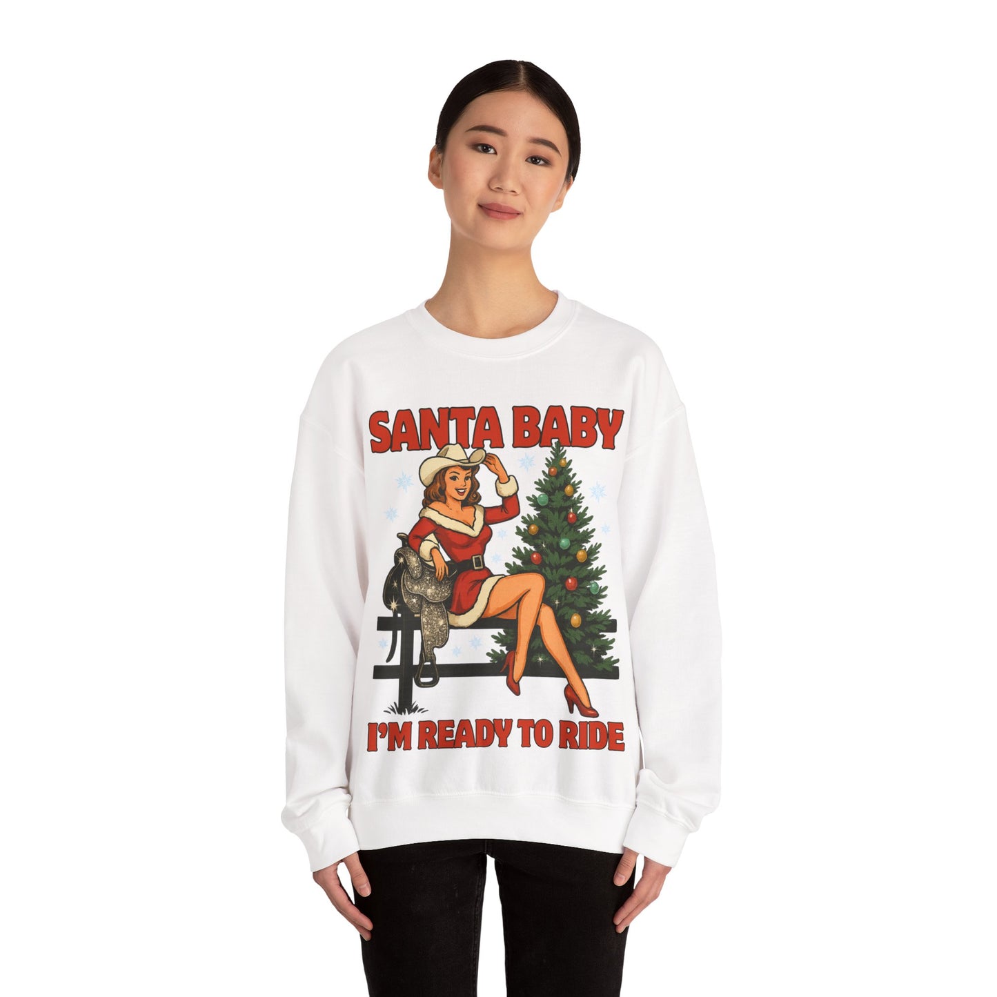Santa Baby Ready To Ride Unisex Heavy Blend™ Crewneck Sweatshirt