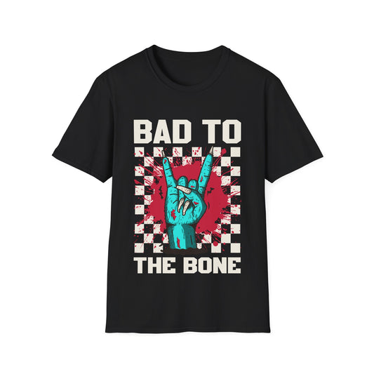 Bad to the Bone Rock On Zombie Unisex Softstyle T-Shirt