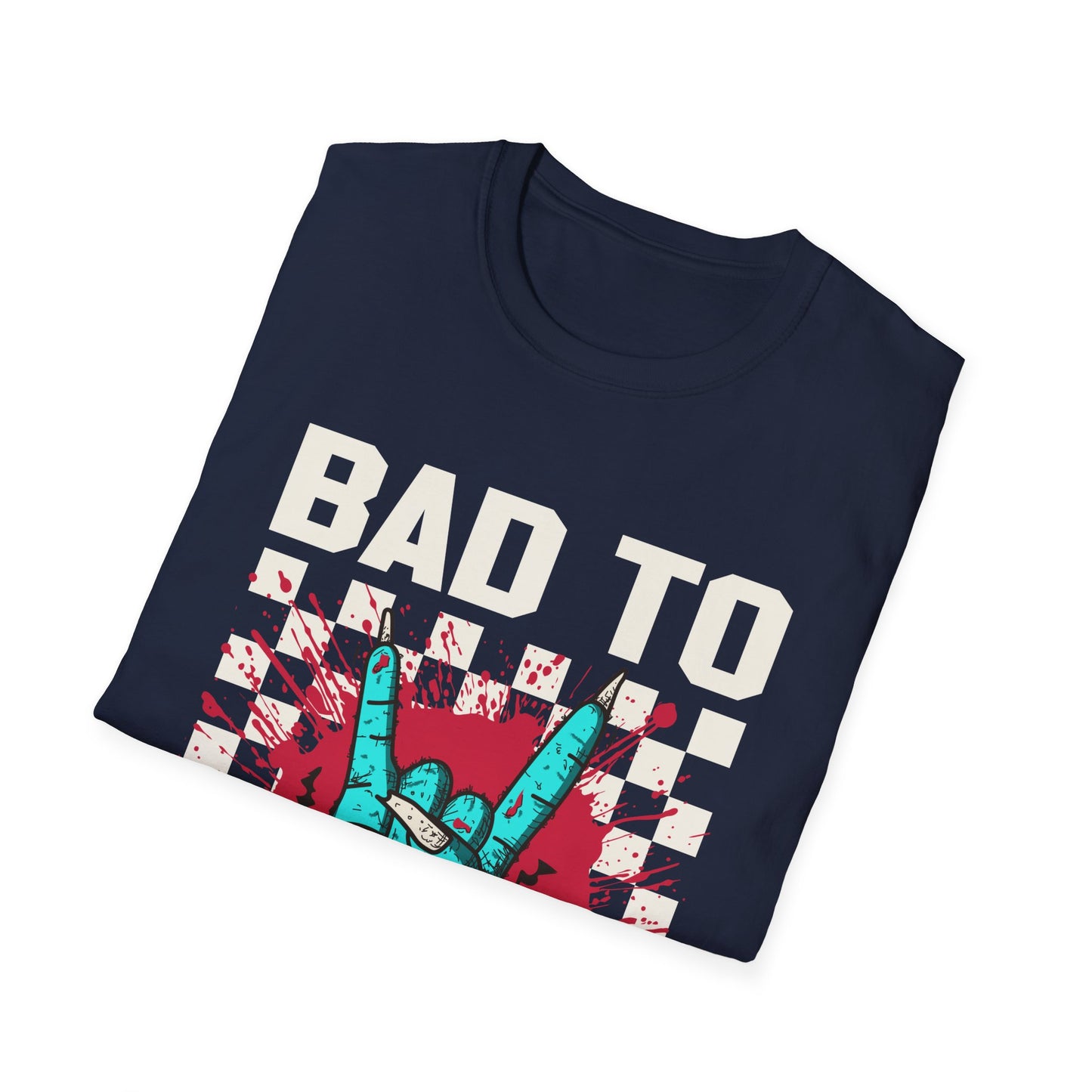 Bad to the Bone Rock On Zombie Unisex Softstyle T-Shirt