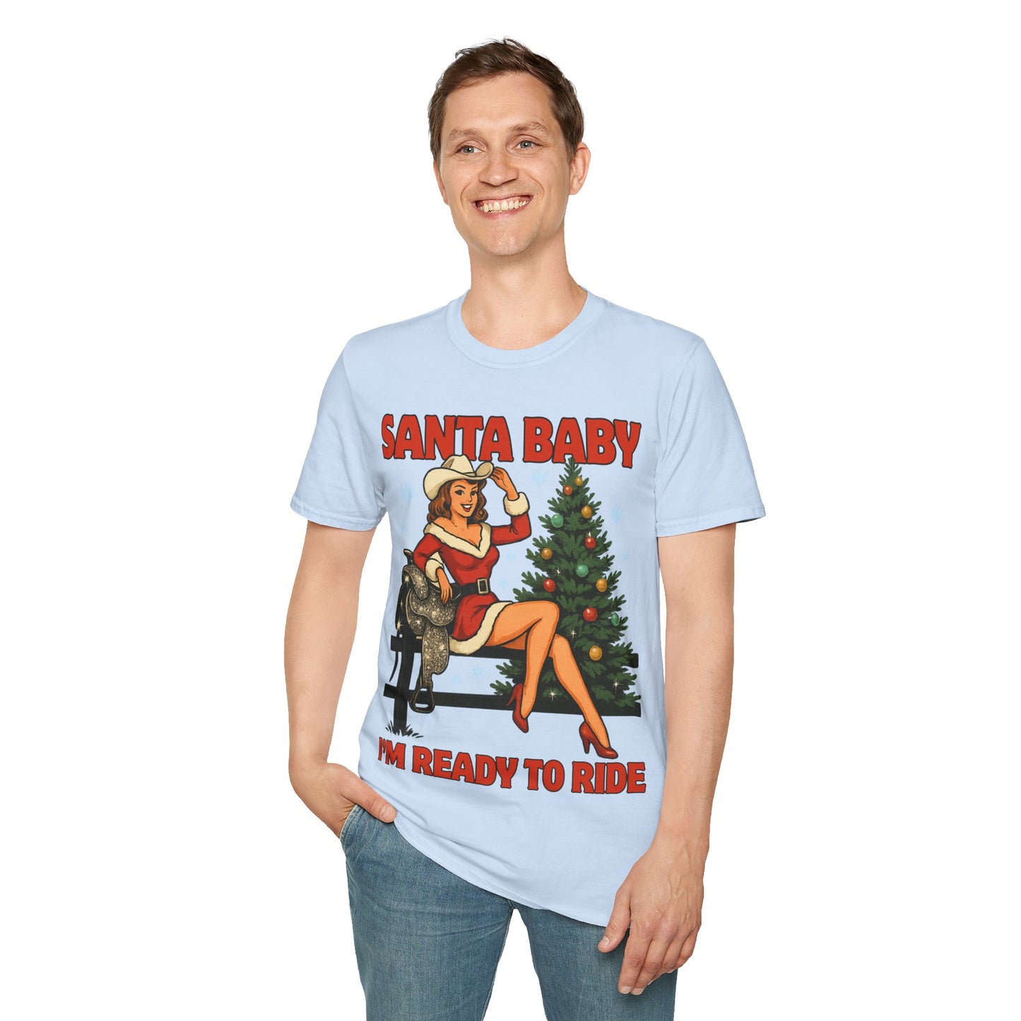 Santa Baby Ready To Ride Unisex Softstyle T-Shirt