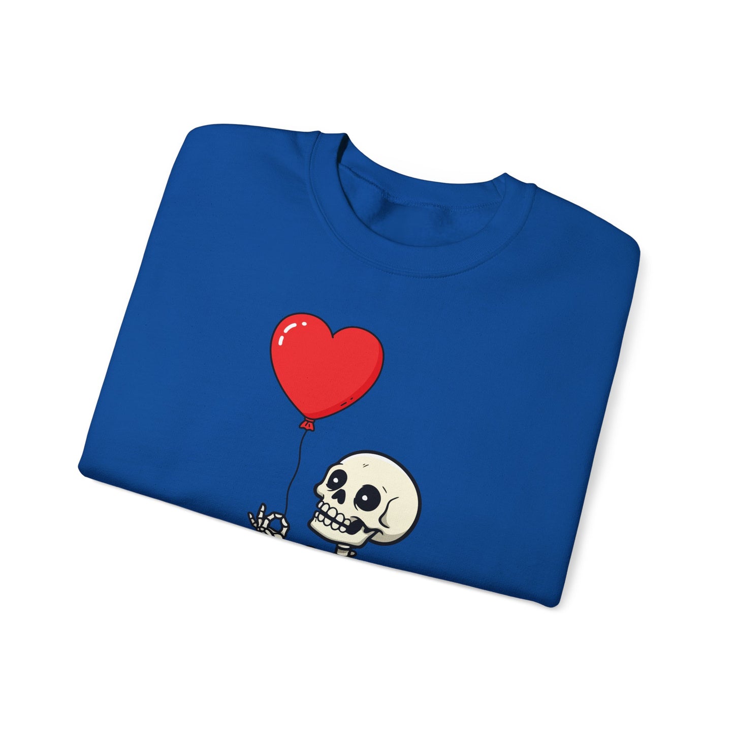 Heart Balloon Skeleton Unisex Heavy Blend™ Crewneck Sweatshirt