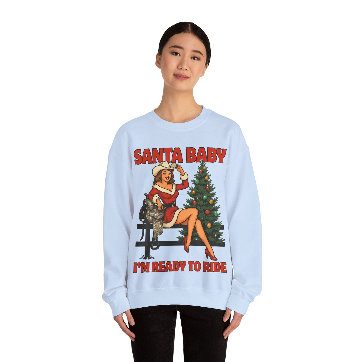 Santa Baby Ready To Ride Unisex Heavy Blend™ Crewneck Sweatshirt