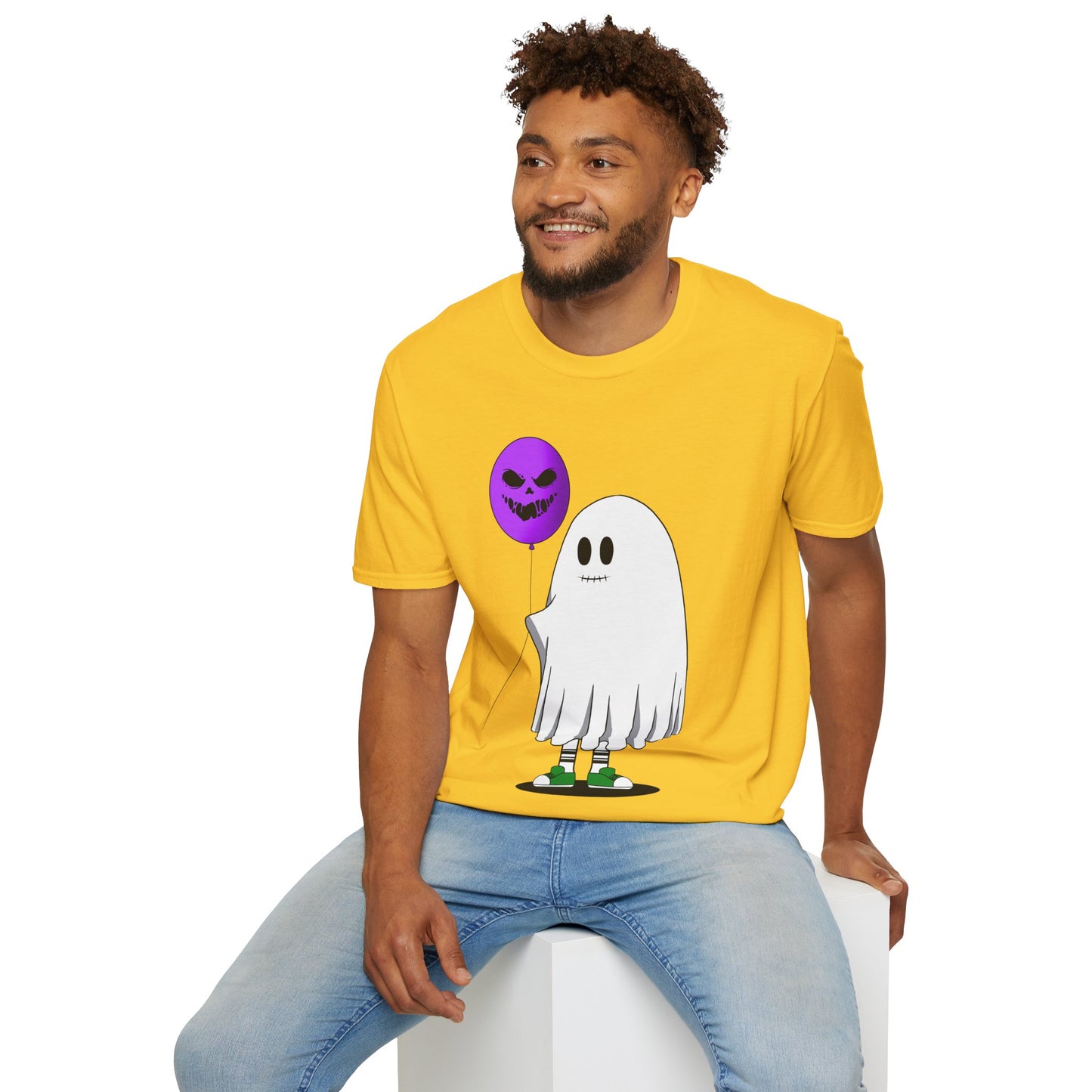 Halloween Balloon Ghost Unisex Softstyle T-Shirt
