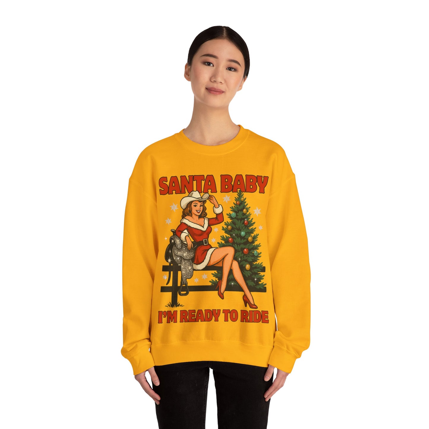 Santa Baby Ready To Ride Unisex Heavy Blend™ Crewneck Sweatshirt