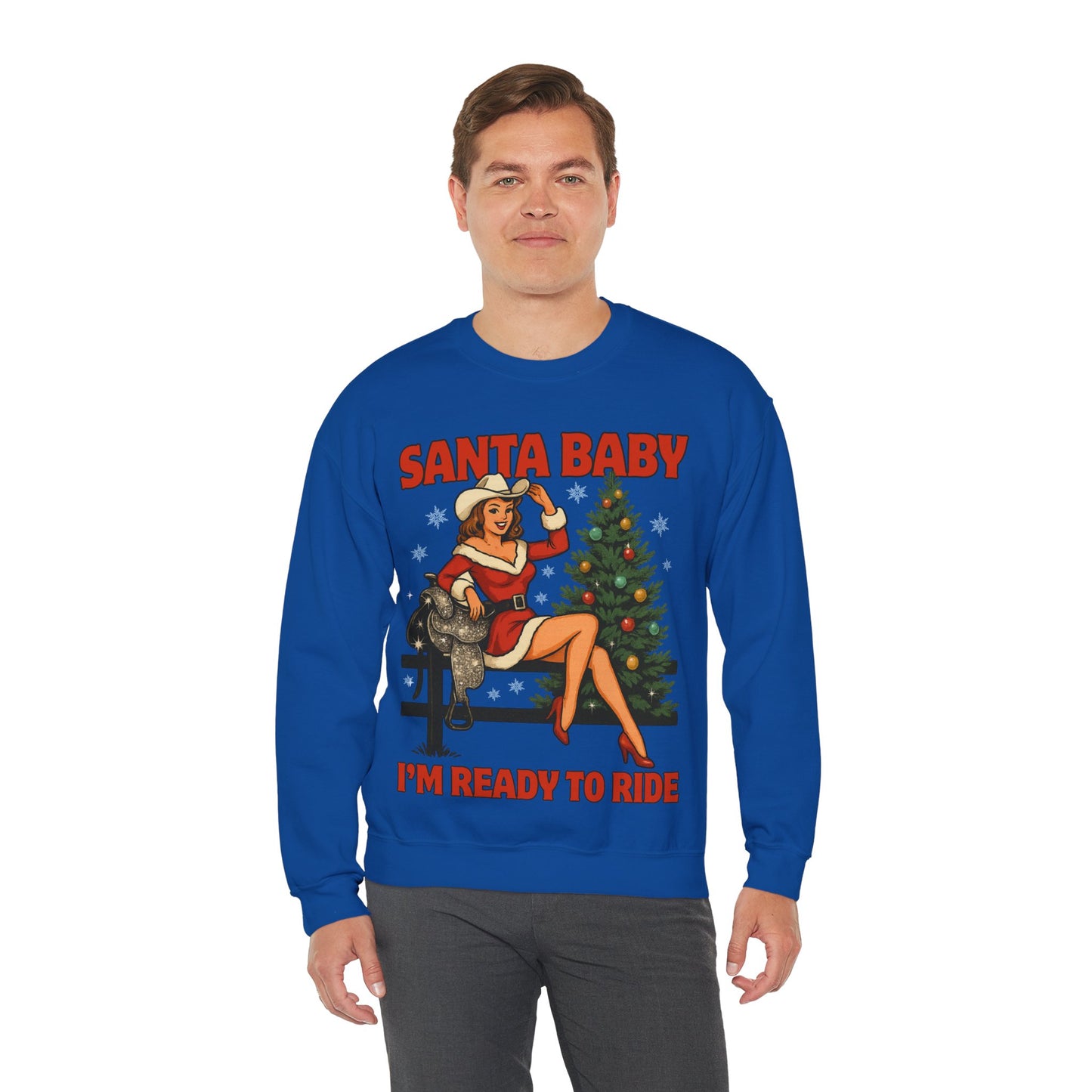 Santa Baby Ready To Ride Unisex Heavy Blend™ Crewneck Sweatshirt