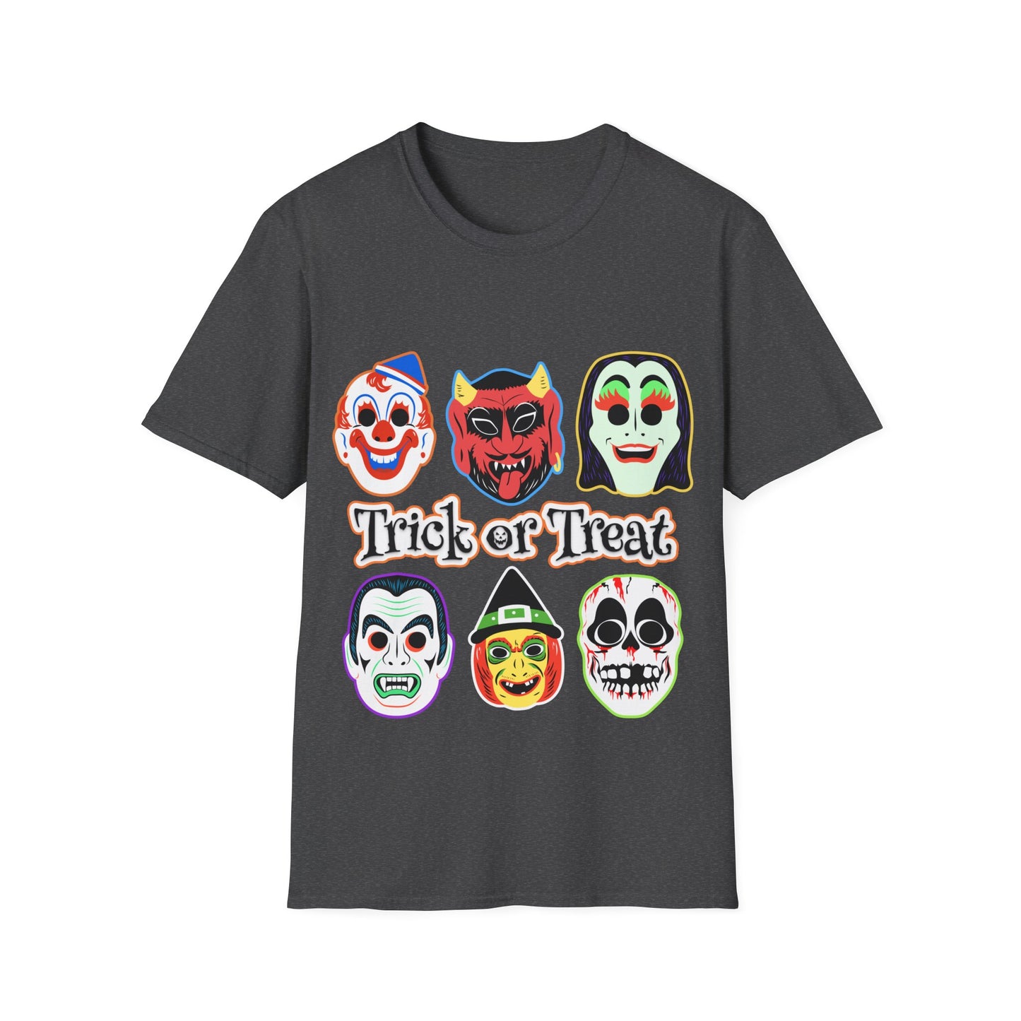 Trick or Treat Masks Unisex Softstyle T-Shirt