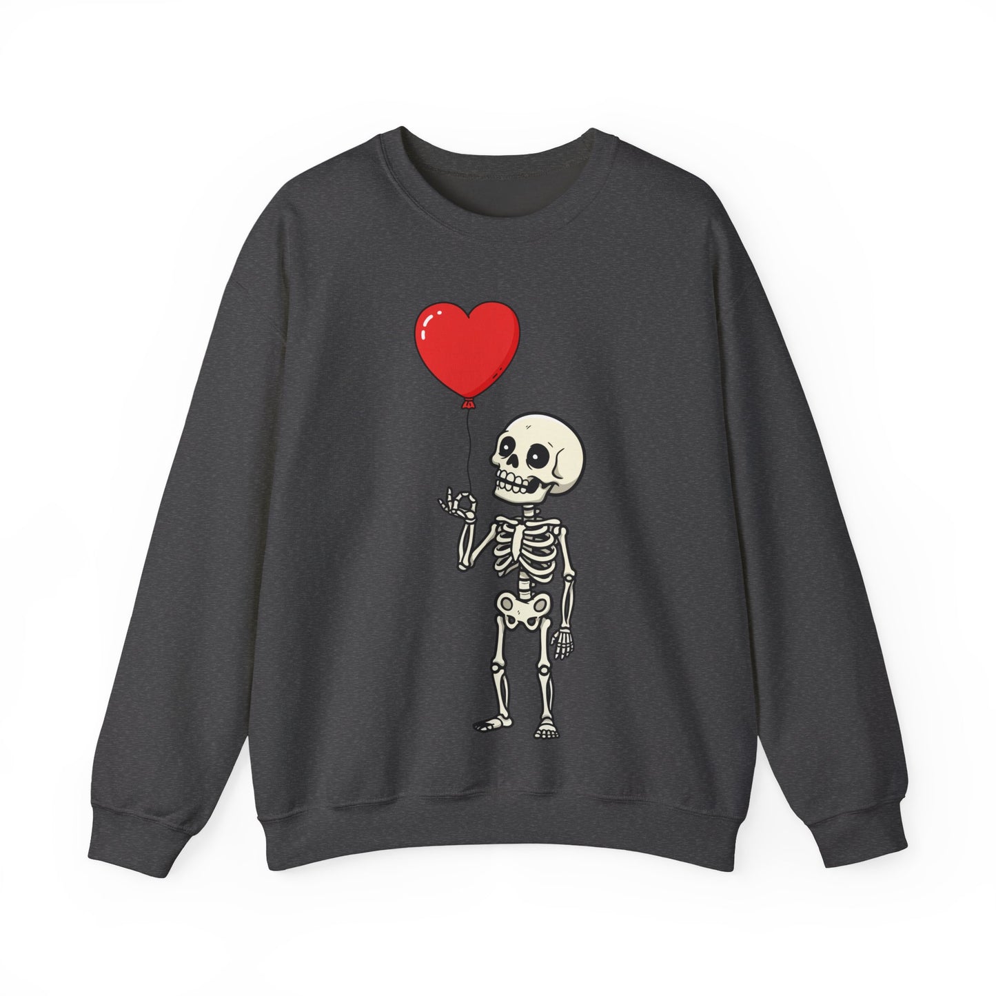 Heart Balloon Skeleton Unisex Heavy Blend™ Crewneck Sweatshirt