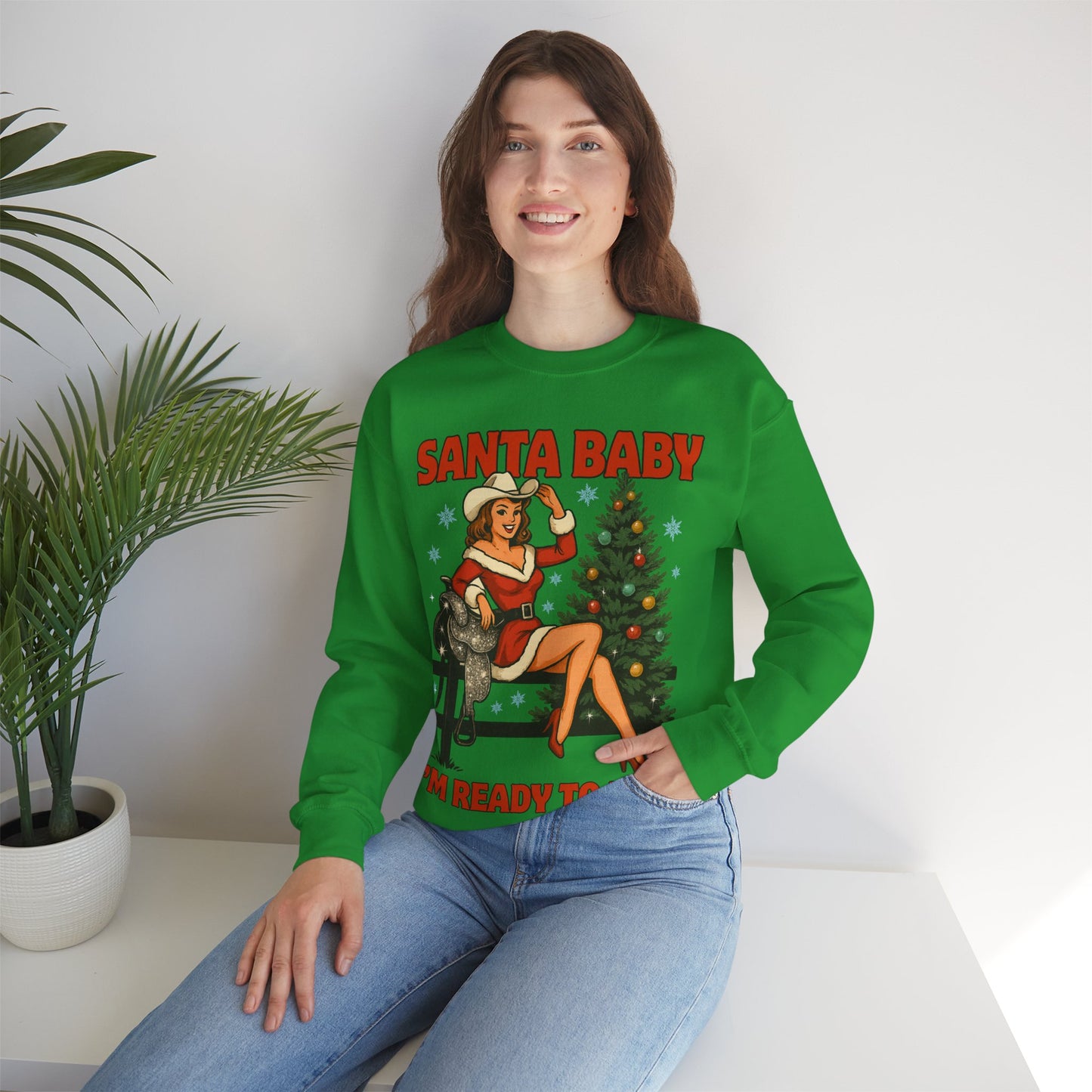 Santa Baby Ready To Ride Unisex Heavy Blend™ Crewneck Sweatshirt