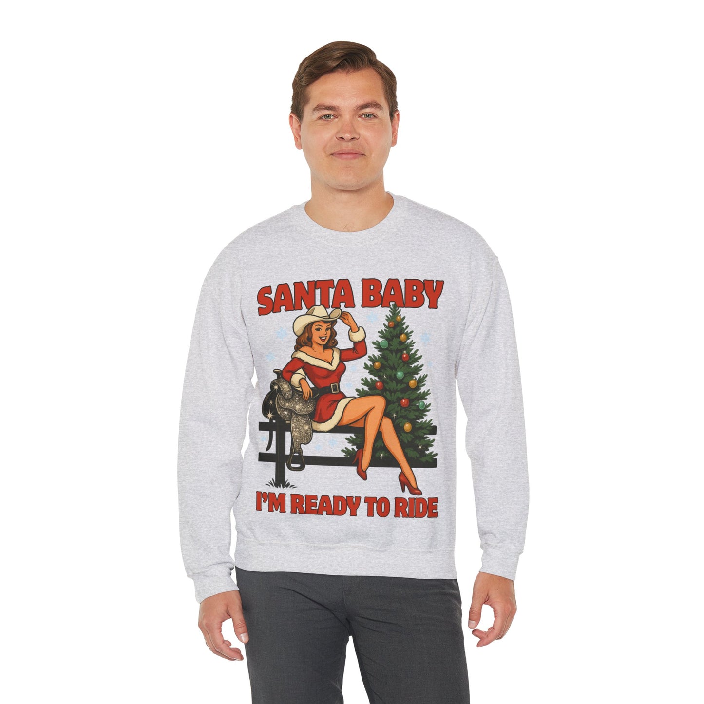 Santa Baby Ready To Ride Unisex Heavy Blend™ Crewneck Sweatshirt