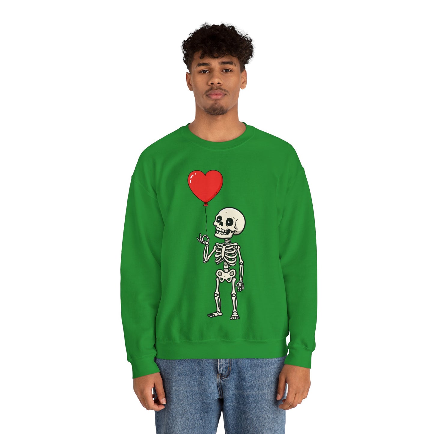 Heart Balloon Skeleton Unisex Heavy Blend™ Crewneck Sweatshirt