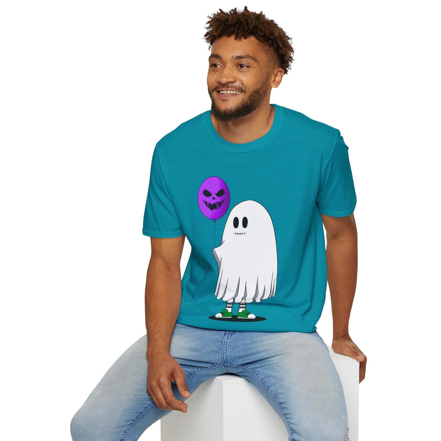 Halloween Balloon Ghost Unisex Softstyle T-Shirt