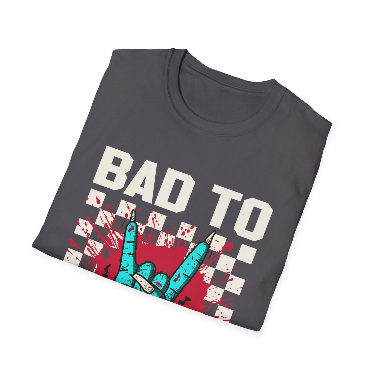 Bad to the Bone Rock On Zombie Unisex Softstyle T-Shirt