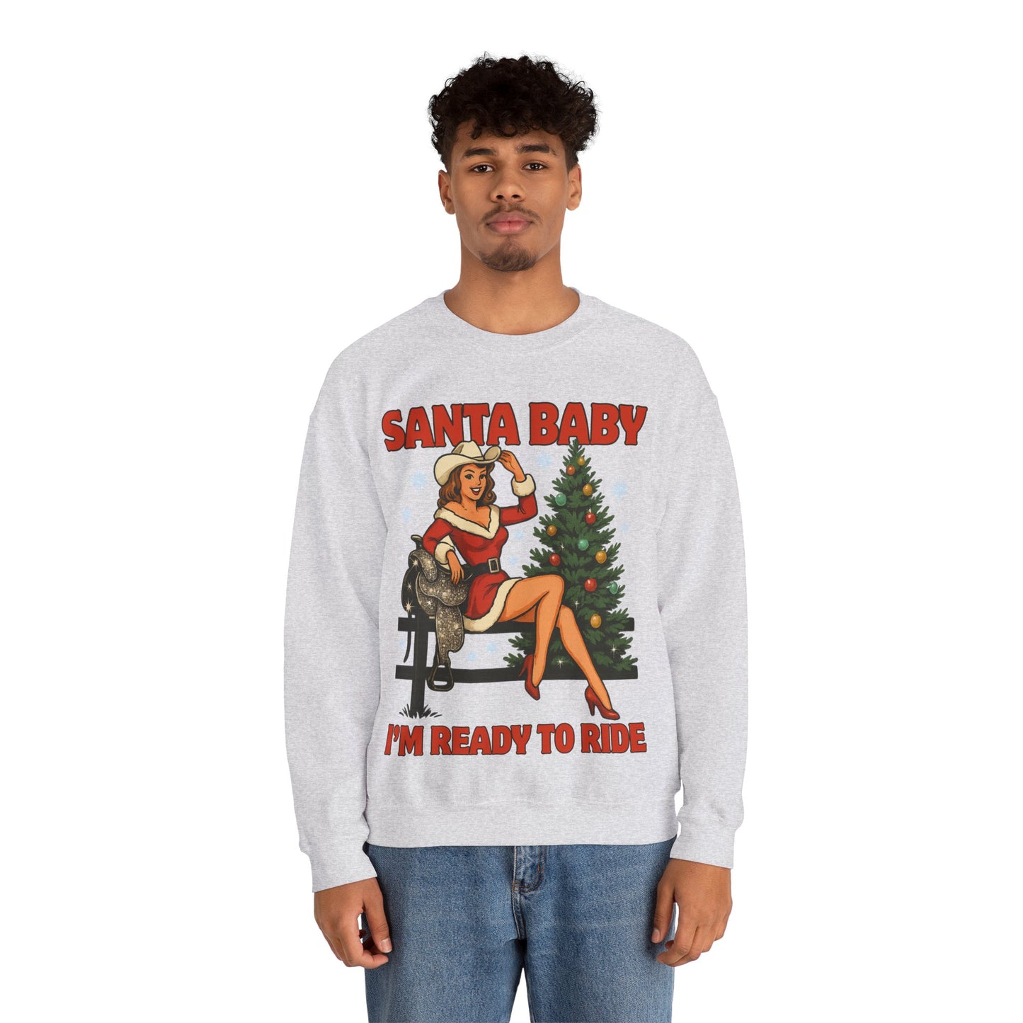 Santa Baby Ready To Ride Unisex Heavy Blend™ Crewneck Sweatshirt