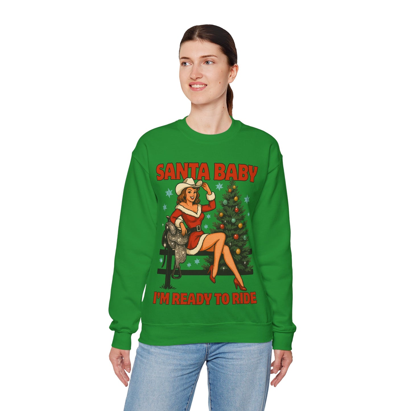 Santa Baby Ready To Ride Unisex Heavy Blend™ Crewneck Sweatshirt
