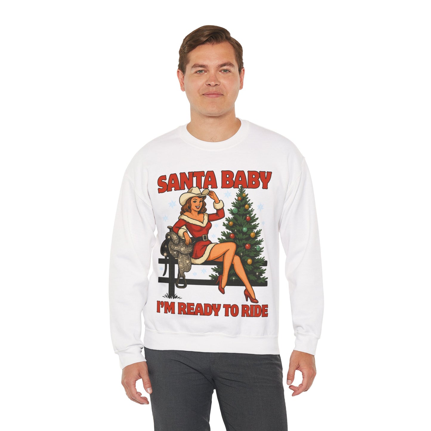 Santa Baby Ready To Ride Unisex Heavy Blend™ Crewneck Sweatshirt