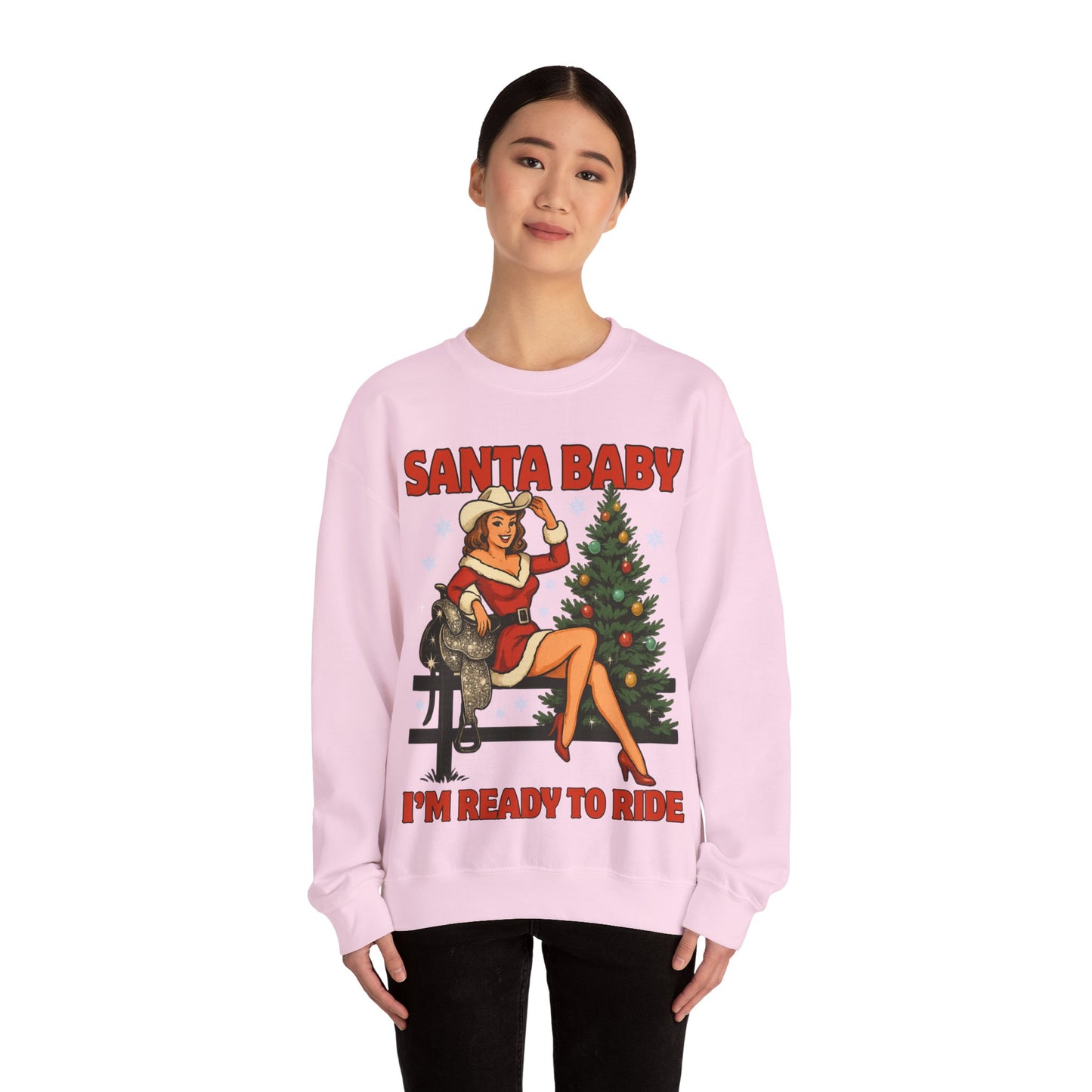 Santa Baby Ready To Ride Unisex Heavy Blend™ Crewneck Sweatshirt