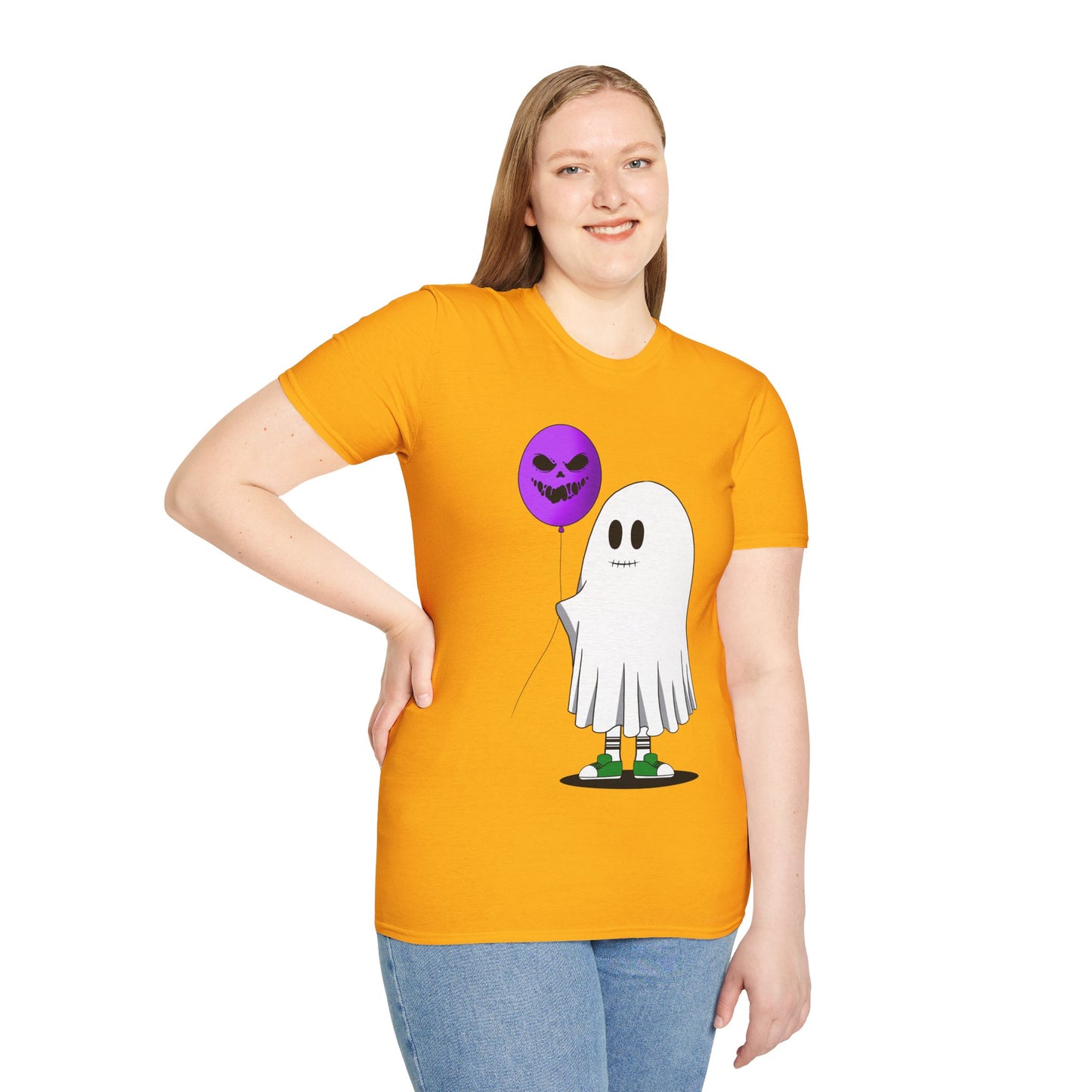 Halloween Balloon Ghost Unisex Softstyle T-Shirt