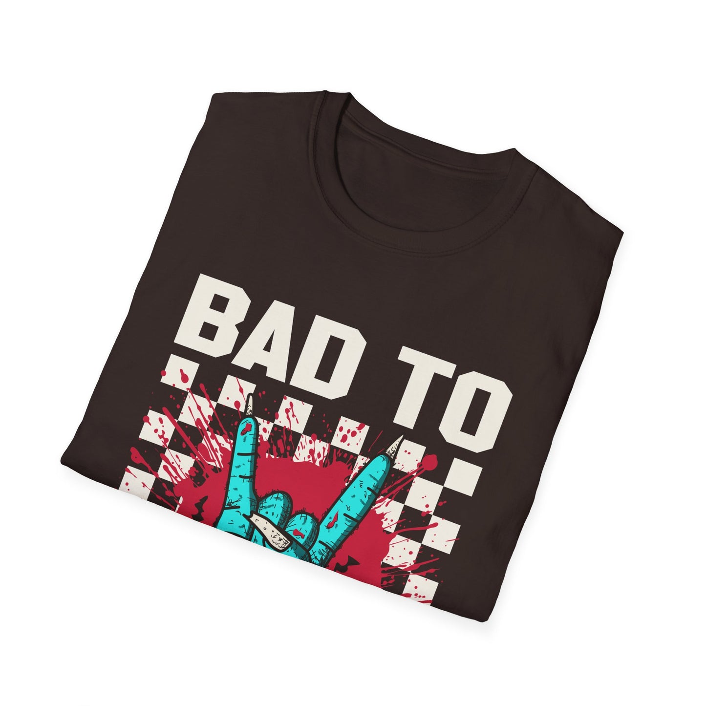 Bad to the Bone Rock On Zombie Unisex Softstyle T-Shirt