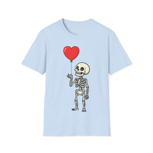 Heart Balloon Skeleton Unisex Softstyle T-Shirt