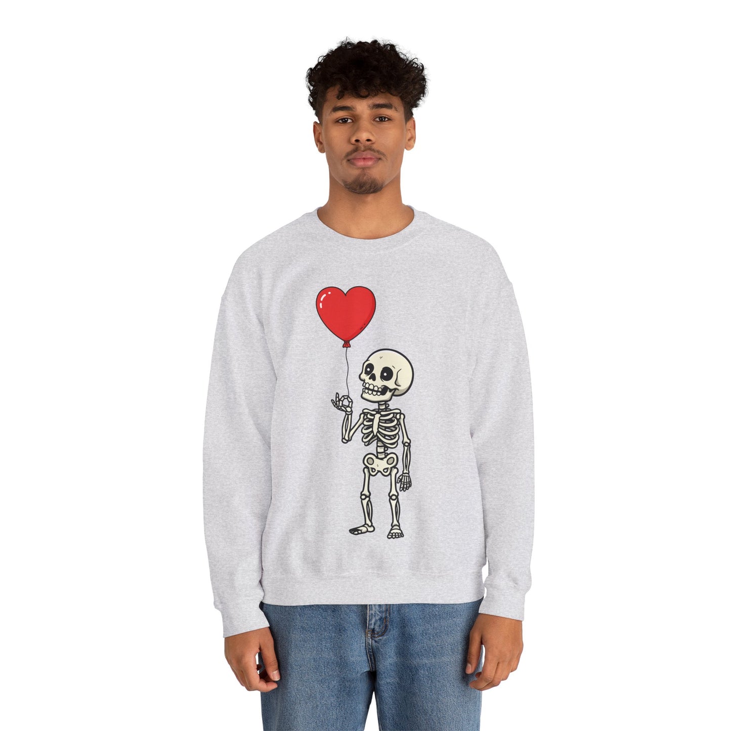 Heart Balloon Skeleton Unisex Heavy Blend™ Crewneck Sweatshirt