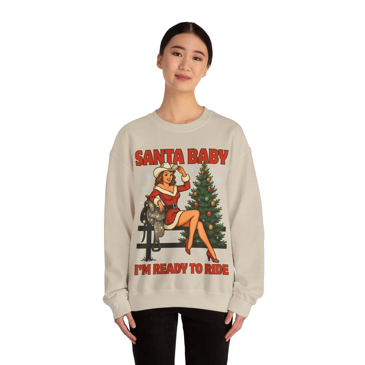 Santa Baby Ready To Ride Unisex Heavy Blend™ Crewneck Sweatshirt