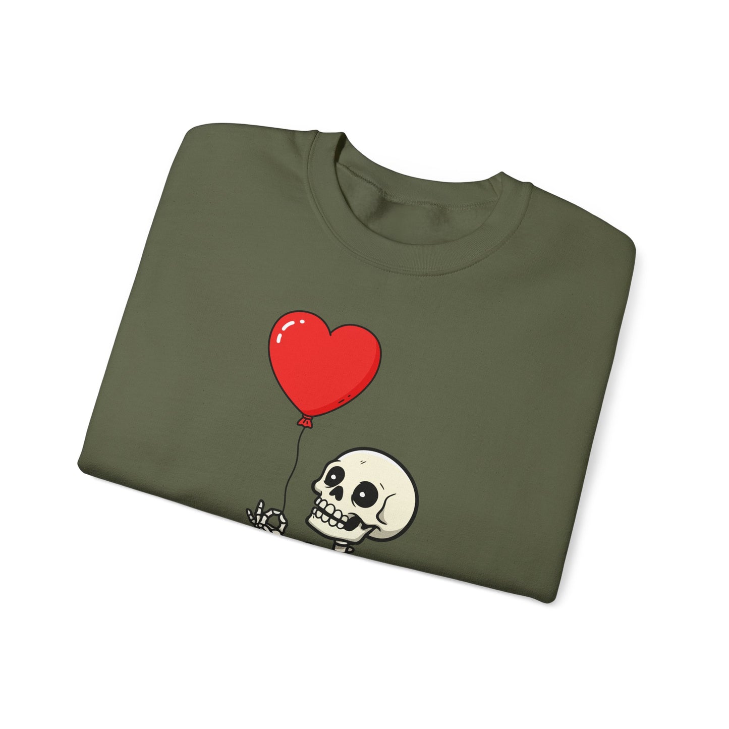 Heart Balloon Skeleton Unisex Heavy Blend™ Crewneck Sweatshirt