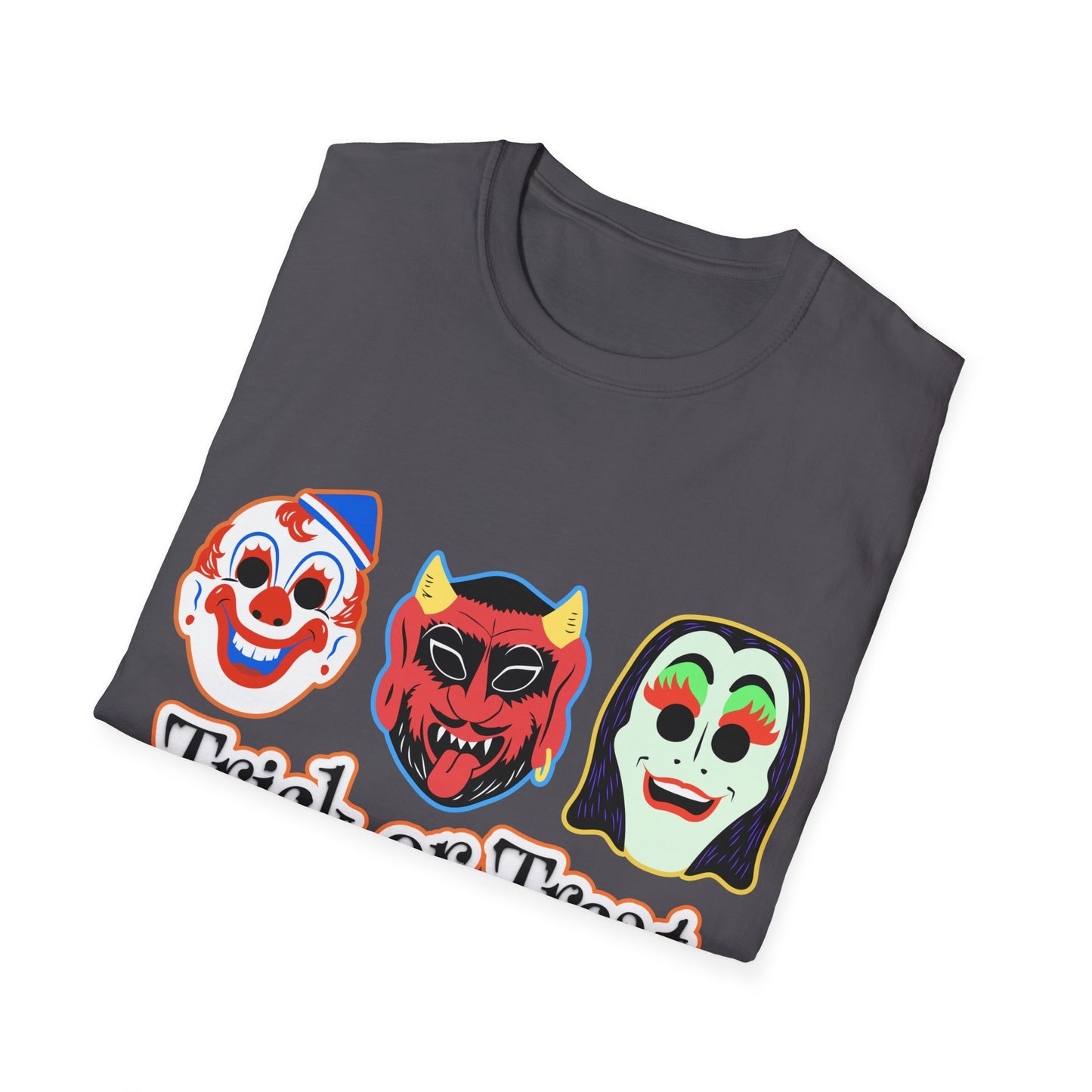 Trick or Treat Masks Unisex Softstyle T-Shirt