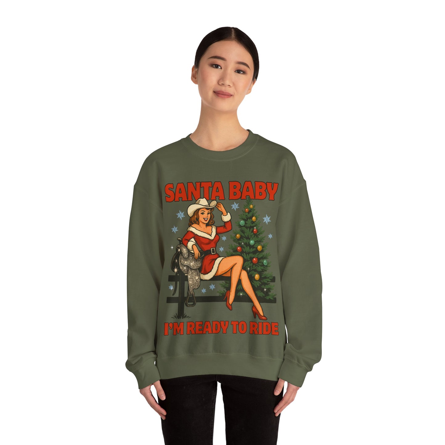 Santa Baby Ready To Ride Unisex Heavy Blend™ Crewneck Sweatshirt