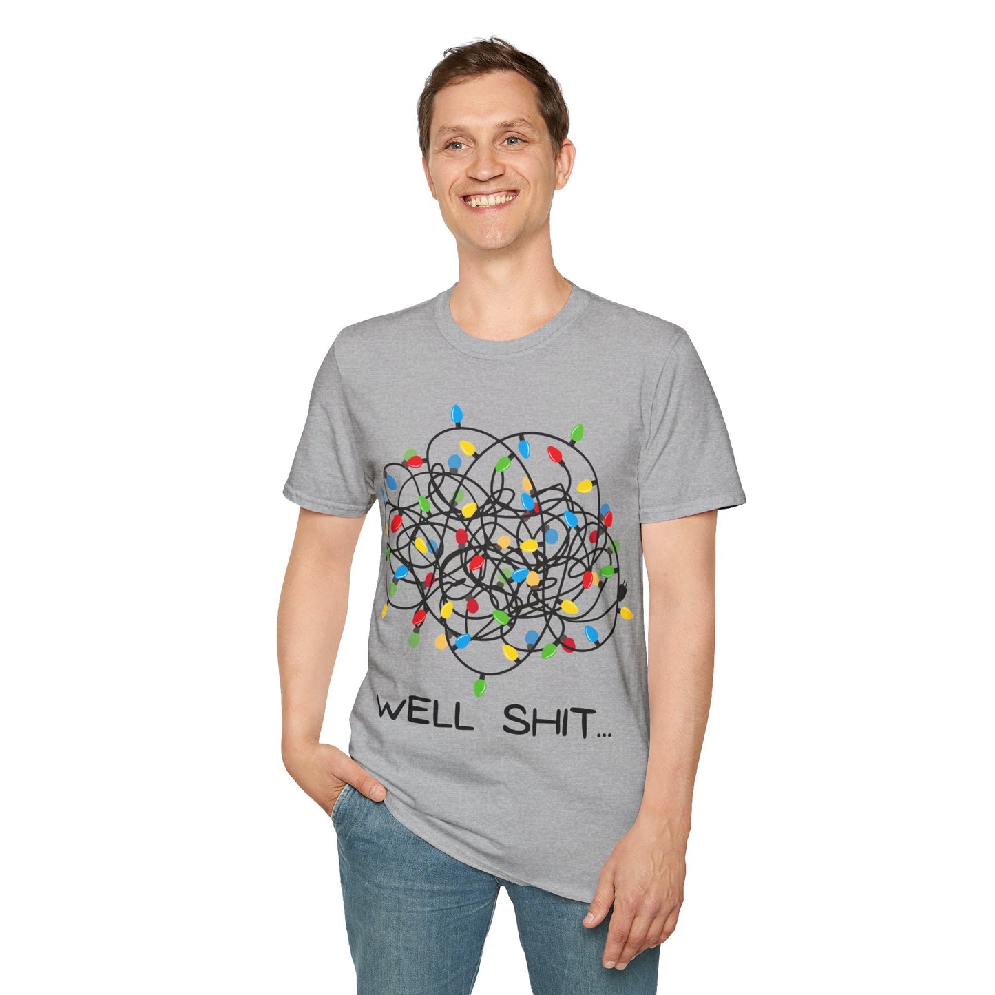 Well Shit Christmas Lights Unisex Softstyle T-Shirt