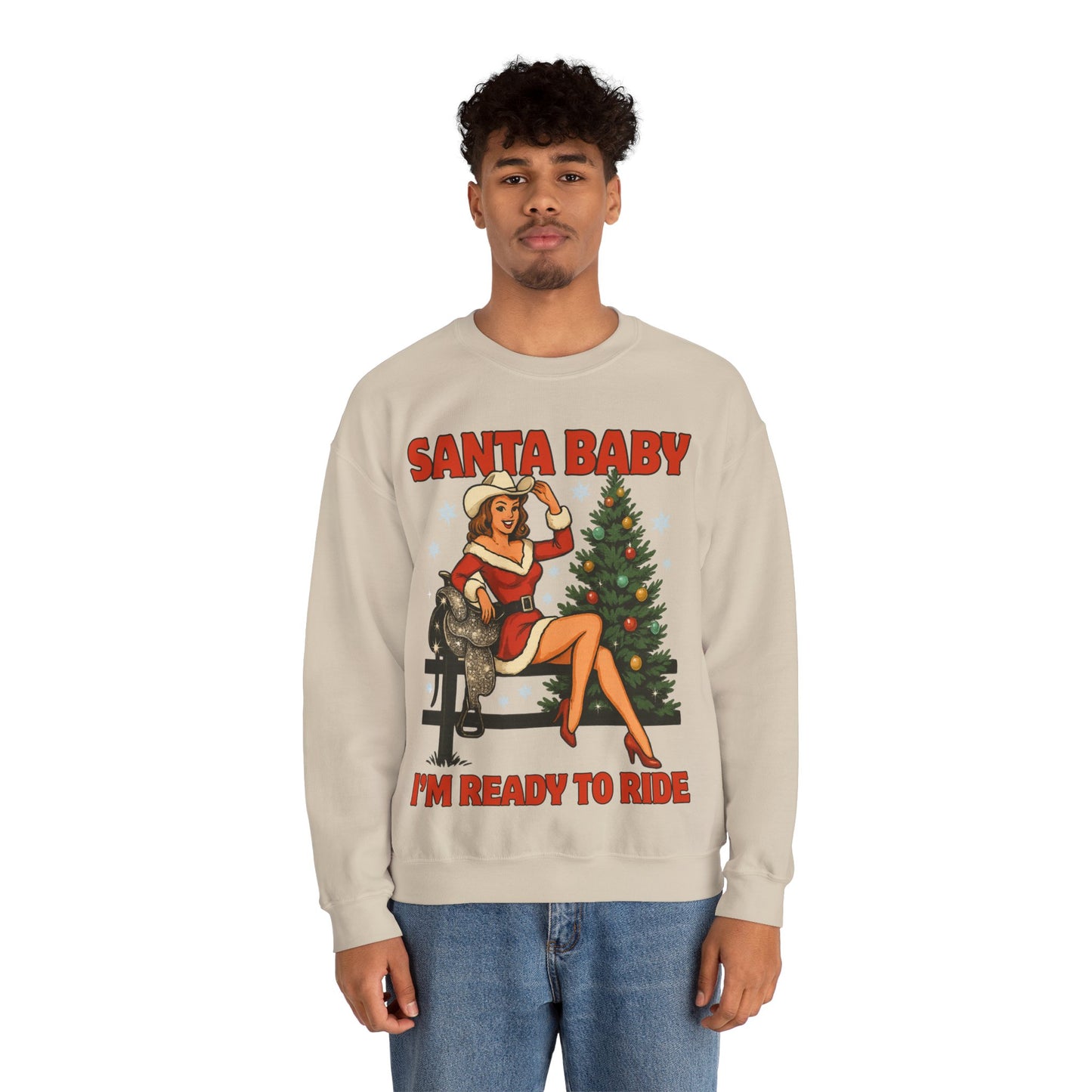 Santa Baby Ready To Ride Unisex Heavy Blend™ Crewneck Sweatshirt