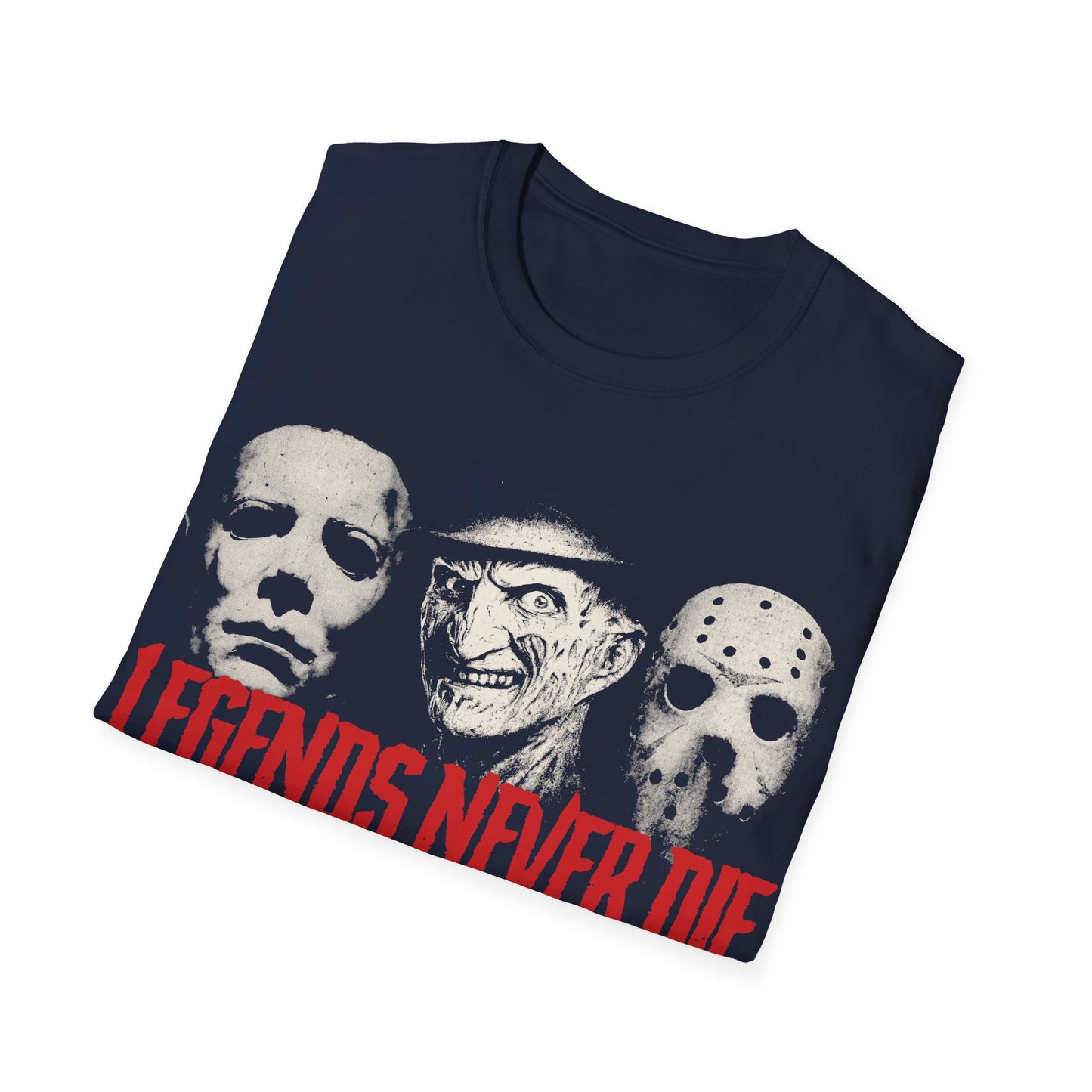 Horror Icons Legends NEVER Die Unisex Softstyle T-Shirt