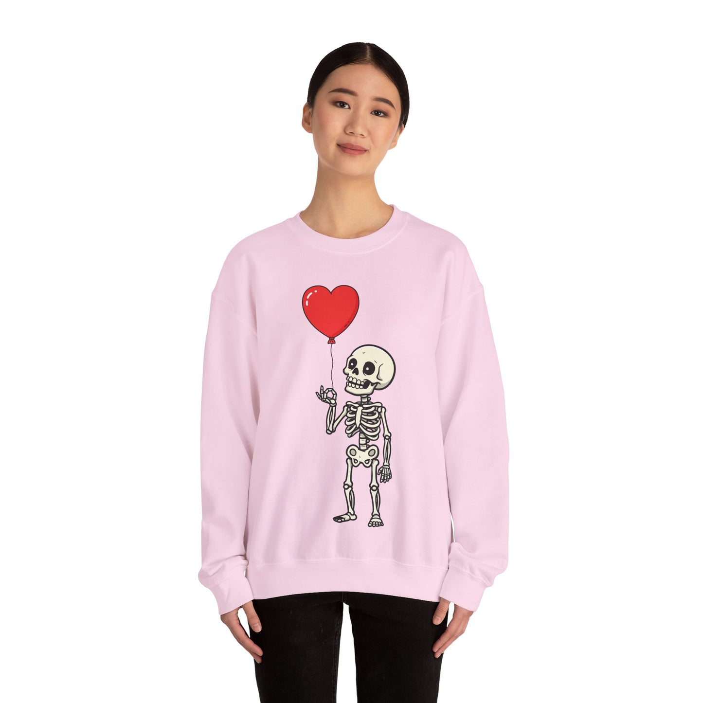 Heart Balloon Skeleton Unisex Heavy Blend™ Crewneck Sweatshirt